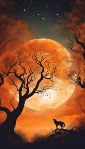 orange night background wallpaper aesthetic illustration 3