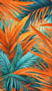 orange palm tree background wallpaper aesthetic illustration 5