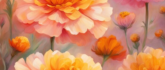 pink marigold flower background wallpaper aesthetic illustration 3