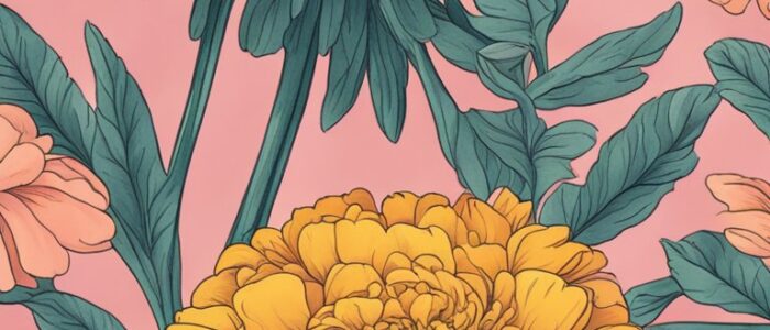 pink marigold flower background wallpaper aesthetic illustration 4