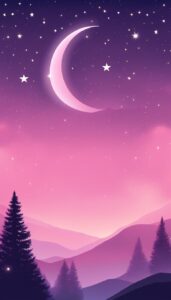 pink night background wallpaper aesthetic illustration 2