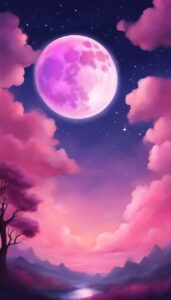 pink night background wallpaper aesthetic illustration 3