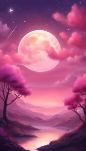 pink night background wallpaper aesthetic illustration 4