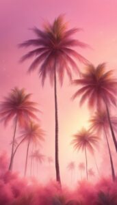 pink palm tree background wallpaper aesthetic illustration 2