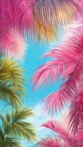 pink palm tree background wallpaper aesthetic illustration 4