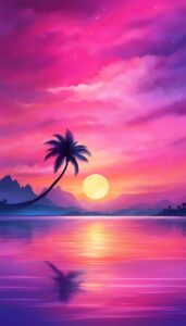 pink palm tree background wallpaper aesthetic illustration 5