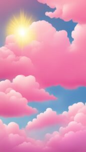 pink sunny background wallpaper aesthetic illustration 2
