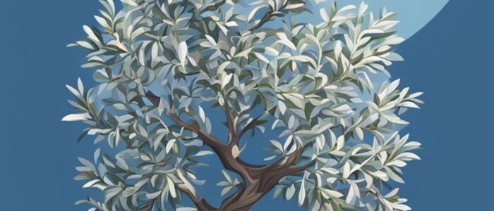 potted Mediterranean olive tree background wallpaper aesthetic illustration 4