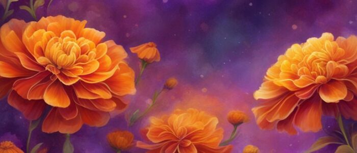 purple marigold flower background wallpaper aesthetic illustration 1