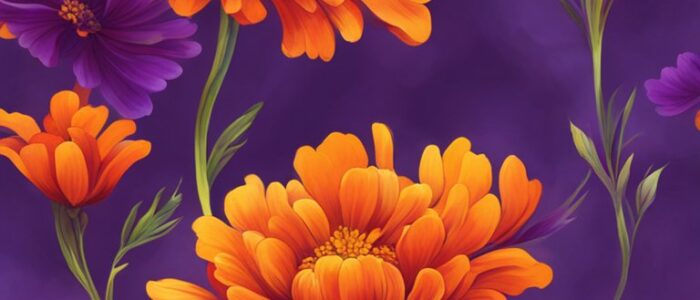 purple marigold flower background wallpaper aesthetic illustration 2