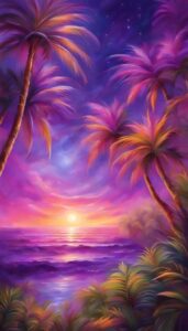 purple palm tree background wallpaper aesthetic illustration 2