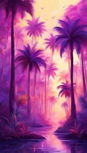 purple palm tree background wallpaper aesthetic illustration 3