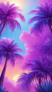 purple palm tree background wallpaper aesthetic illustration 4