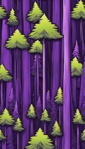 purple pine tree background aesthetic wallpaper illustration 1