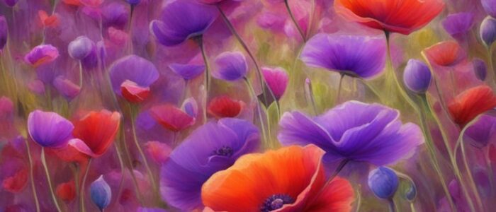 purple poppy flower background wallpaper aesthetic illustration 4