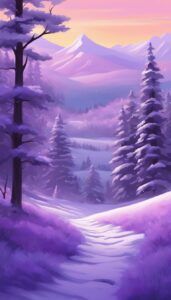 purple snow winter background wallpaper illustration aesthetic 1