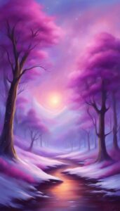 purple snow winter background wallpaper illustration aesthetic 4