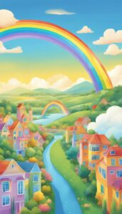 rainbow sunny background wallpaper aesthetic illustration 1