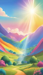 rainbow sunny background wallpaper aesthetic illustration 5