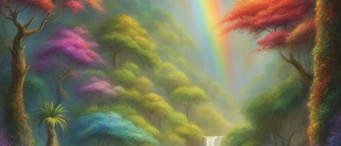 rainbow tropical background wallpaper aesthetic illustration 4