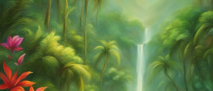 raining tropical background wallpaper aesthetic illustration 3