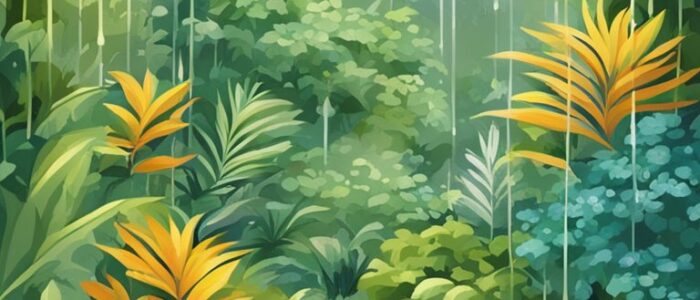 rainy garden Mediterranean background wallpaper aesthetic illustration 4