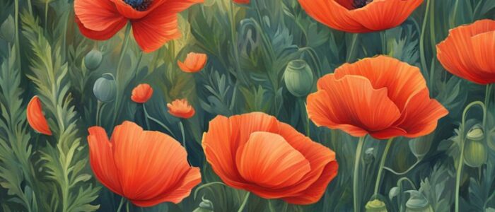 red poppy flower background wallpaper aesthetic illustration 2