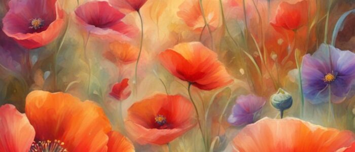 red poppy flower background wallpaper aesthetic illustration 5