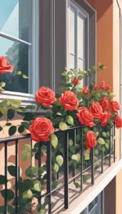 red roses on balcony idea 3