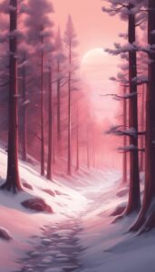 red snow winter background wallpaper illustration aesthetic 2
