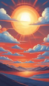 red sunny background wallpaper aesthetic illustration 1