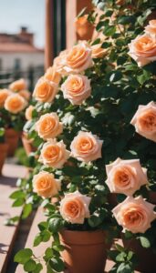 roses in pots on balcony romantic idea 3