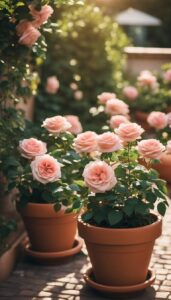 roses in pots patio idea 1