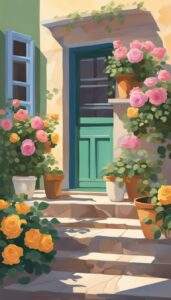 roses in pots patio idea 4