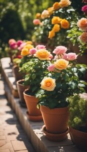 roses in pots patio idea 5