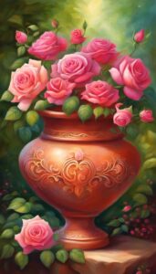 roses in terracotta pots idea aesthetic 2