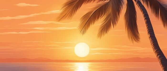 sunset Mediterranean background wallpaper aesthetic illustration 1