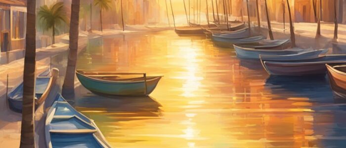 sunset Mediterranean background wallpaper aesthetic illustration 3