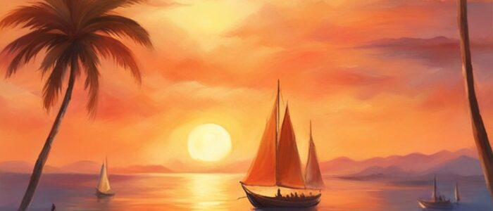 sunset Mediterranean background wallpaper aesthetic illustration 4