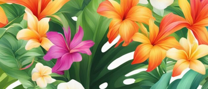 tropical flowers background wallpaper aesthetic illustration 1
