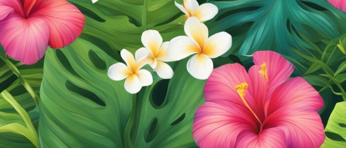 tropical flowers background wallpaper aesthetic illustration 3