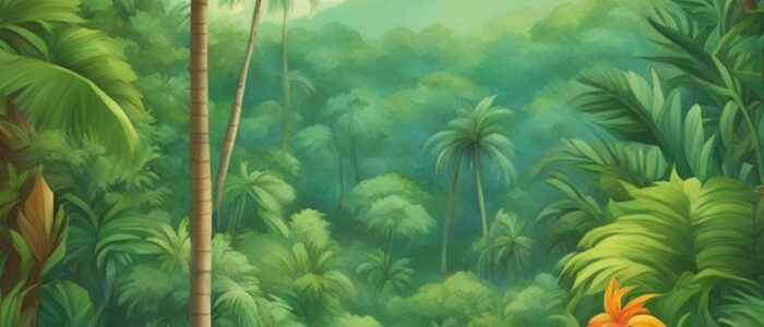 tropical forest background wallpaper aesthetic illustration 1