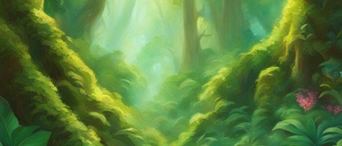 tropical forest background wallpaper aesthetic illustration 2