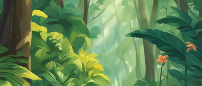 tropical forest background wallpaper aesthetic illustration 3