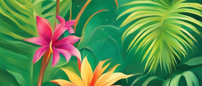 tropical green background wallpaper aesthetic illustration 1