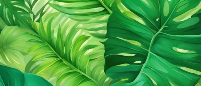 tropical leaves background wallpaper aesthetic illustration 1