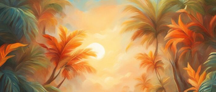tropical orange background wallpaper aesthetic illustration 3
