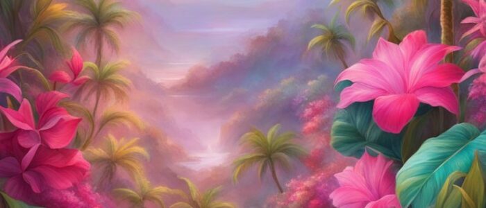 tropical pink background wallpaper aesthetic illustration 3