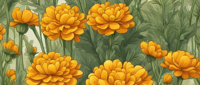 vintage marigold flower background wallpaper aesthetic illustration 1