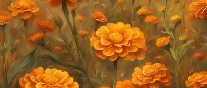 vintage marigold flower background wallpaper aesthetic illustration 3